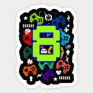 Kids 8Th Birthday Gamer It'S My Birthday 8 Sticker